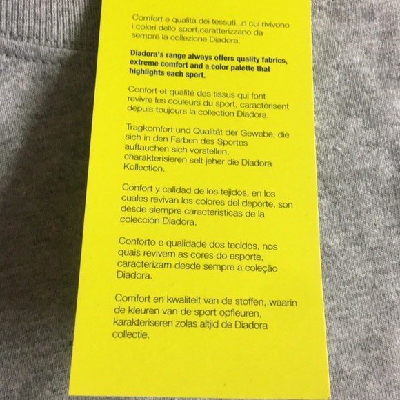 NWT Diadora Long sleeve Youth Grey Shirt Medium - Picture 4 of 5